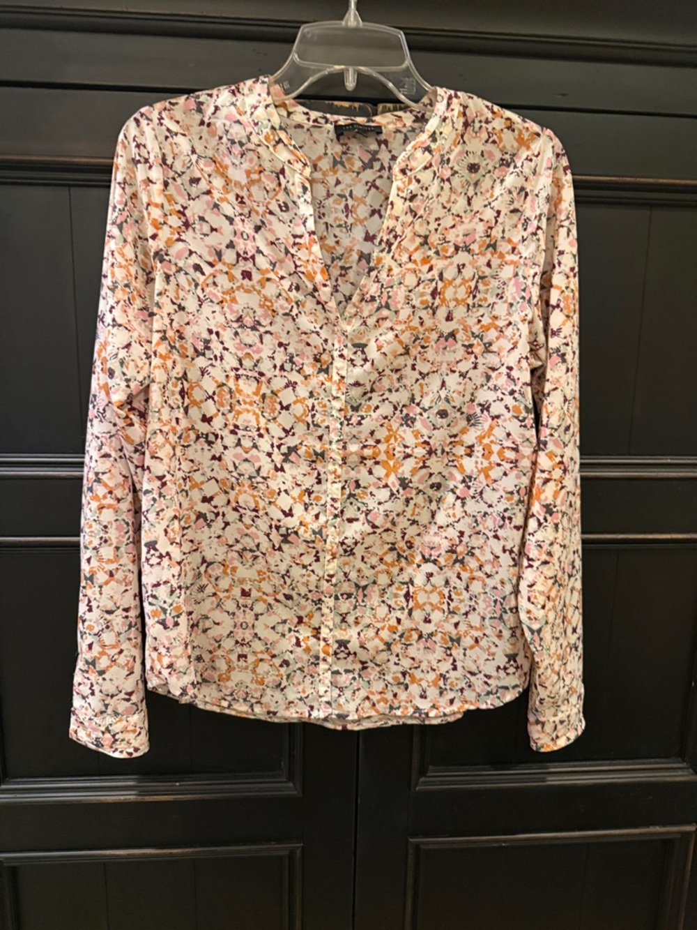 The Limited Pink & Orange Floral Button-Down Blouse